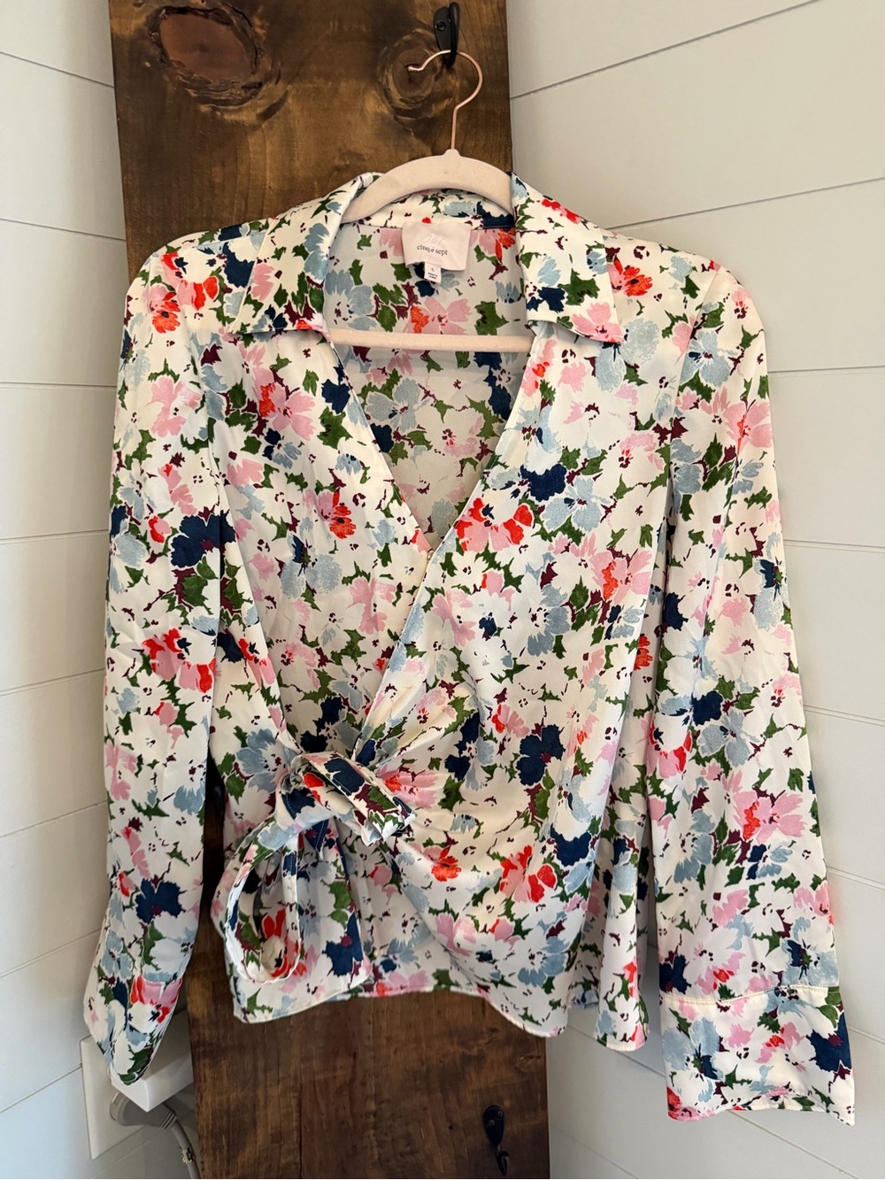 Cinq A Sept. Rou Floral Print Wrap Blouse